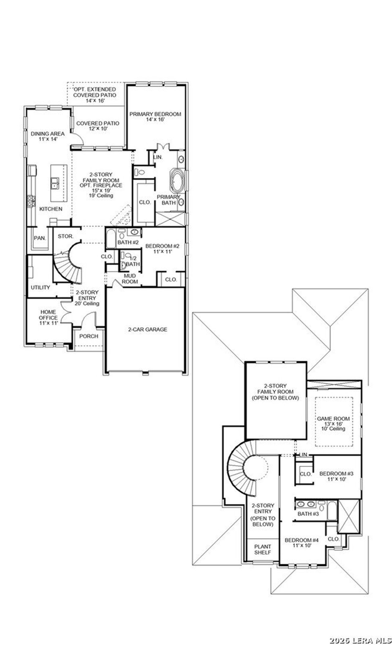 2D floor plan layout of this home in Briggs Ranch, San Antonio, TX (Image 2).