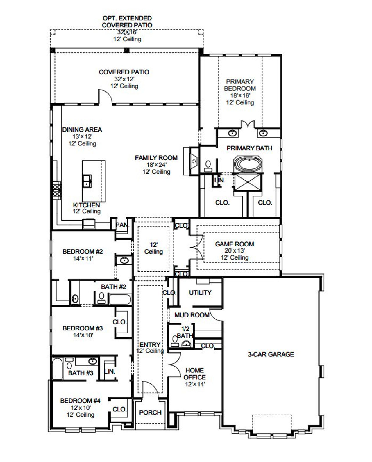 2D floor plan layout for the 3274A by Perry Homes in The Preserve At Elm Creek 1 Acre, New Braunfels, TX (Image 2). 2D floor plan layout for the 3274A by Perry Homes in The Preserve At Elm Creek 1 Acre, New Braunfels, TX (Image 2).
