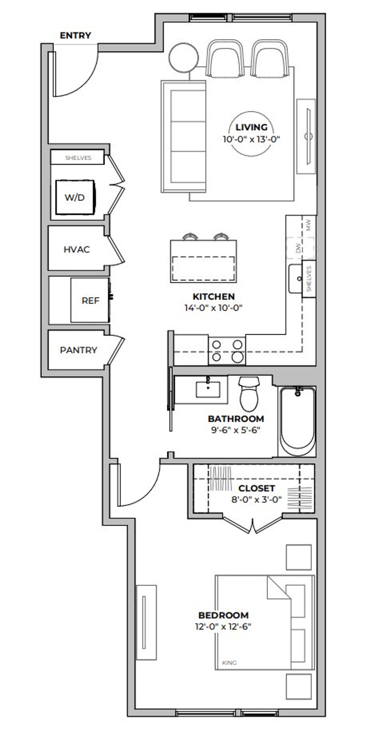 2D floor plan layout for the A2 by StoryBuilt. in George., Austin, TX (Image 2). 2D floor plan layout for the A2 by StoryBuilt. in George., Austin, TX (Image 2).