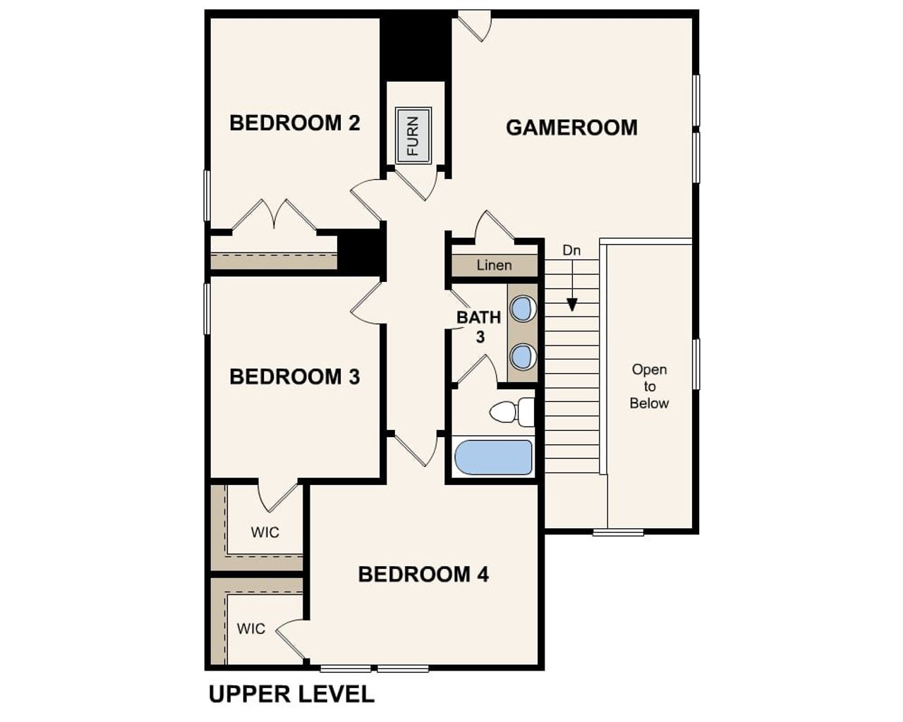 2D floor plan layout of this home in Barrett Crossing, Crosby, TX (Image 2).