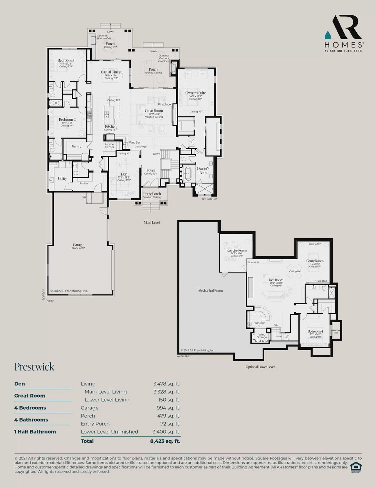 2D floor plan layout for the Prestwick by AR HOMES in Southern Hills Plantation, Brooksville, FL (Image 2). 2D floor plan layout for the Prestwick by AR HOMES in Southern Hills Plantation, Brooksville, FL (Image 2).