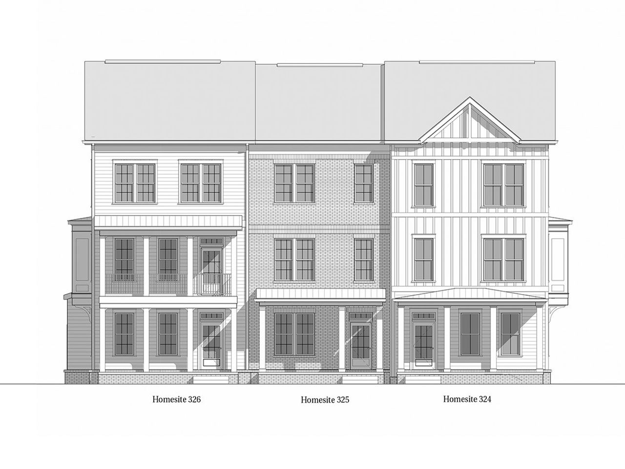 Westbrook and Highland Townhomes, Lots 324-326 Front Elevation