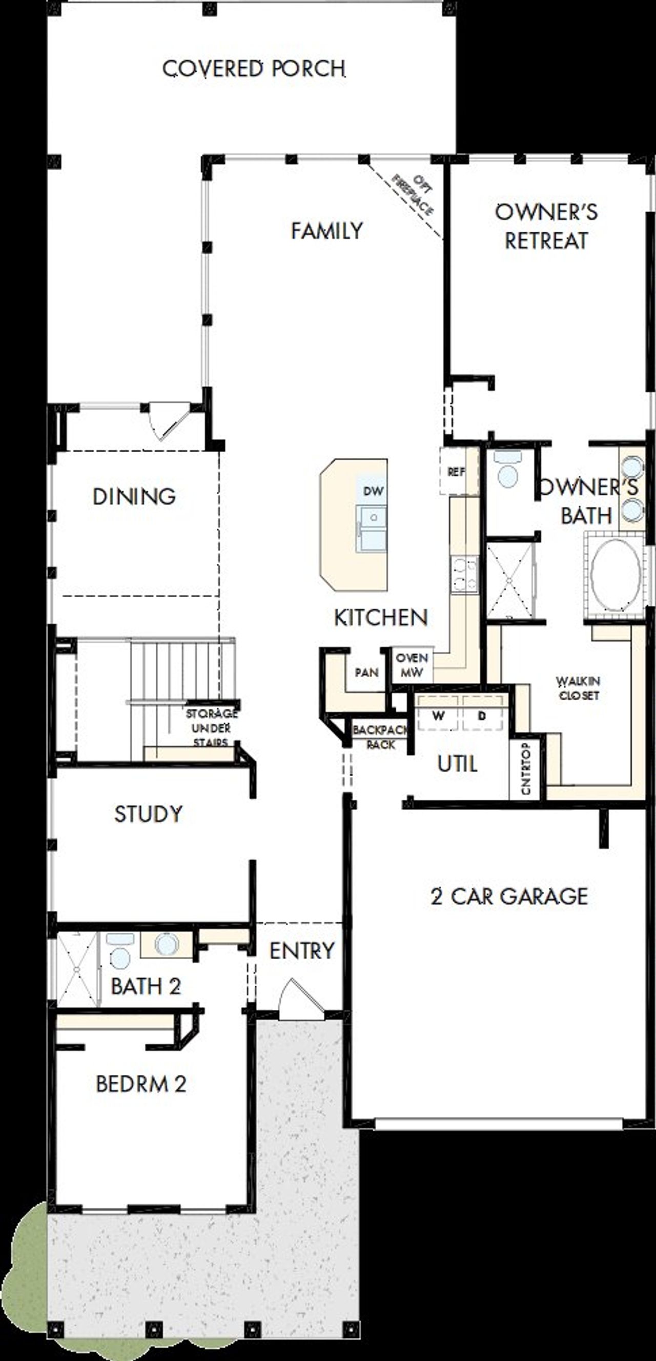 2D floor plan layout of this home in Davis Ranch 50', San Antonio, TX (Image 2).