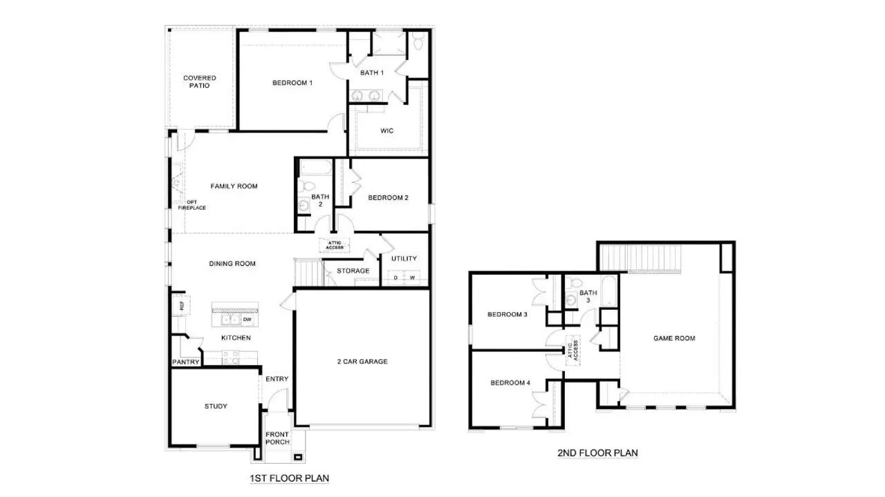2D floor plan layout of this home in The Preserve at Forum, Grand Prairie, TX (Image 2).