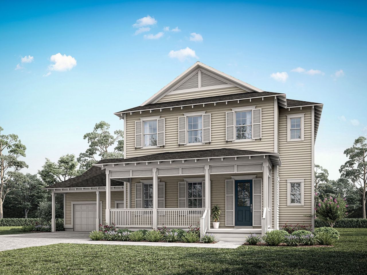 Representative exterior photo of a completed home built from the Santa Rosa by Mattamy Homes in Celebration - Island Village, Celebration, FL (Image 2).