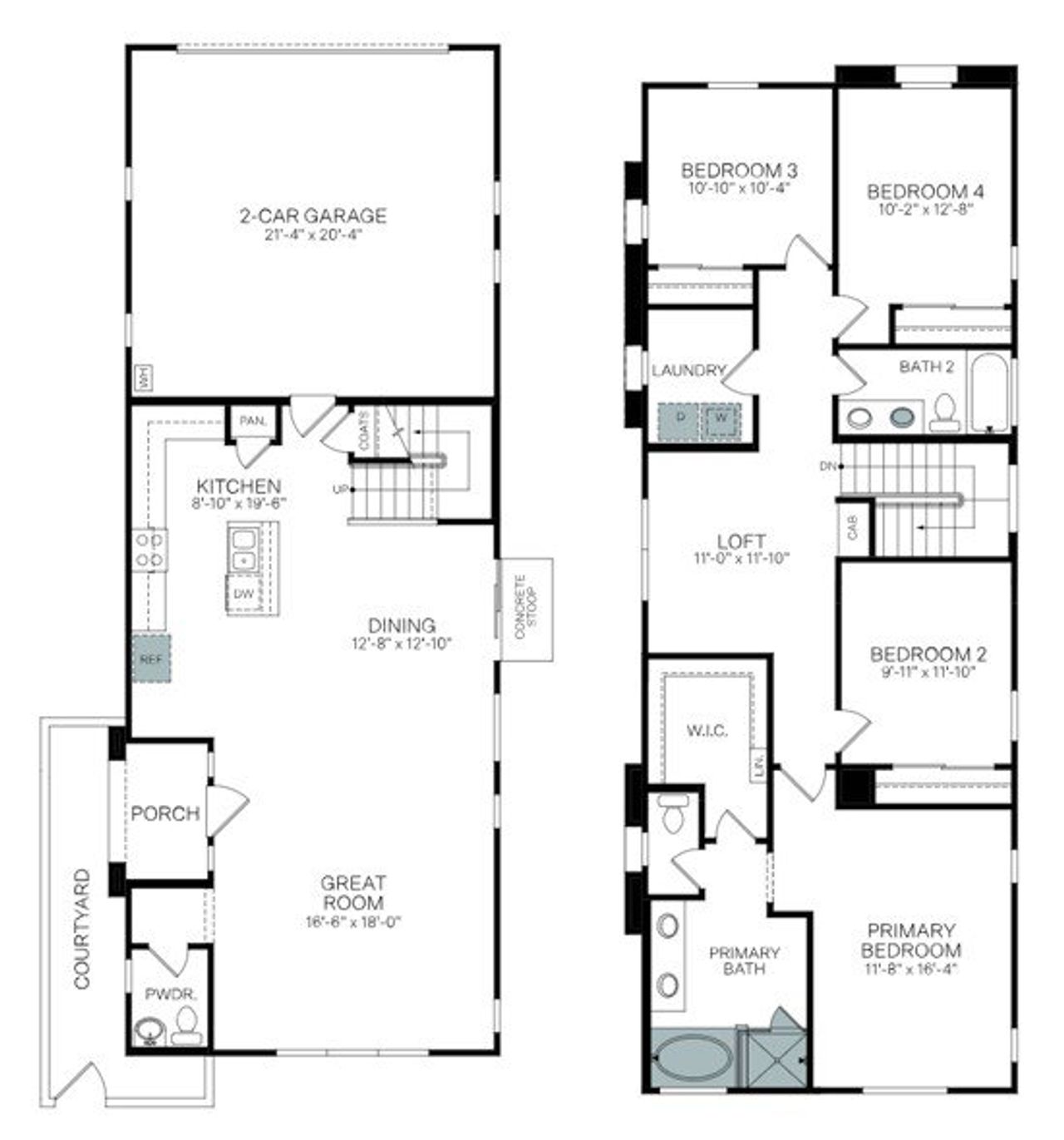 2D floor plan layout of this home in Ironwood Villages at North Creek, Queen Creek, AZ (Image 2).