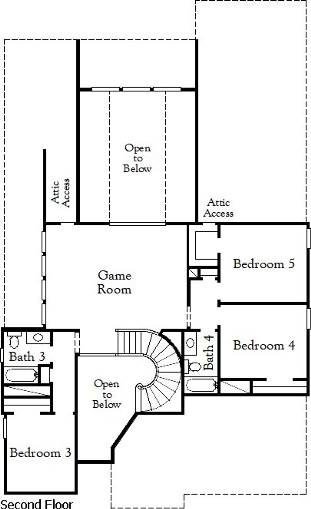 2D floor plan layout for the Giddings II by Coventry Homes in Bridgeland, Cypress, TX (Image 2).