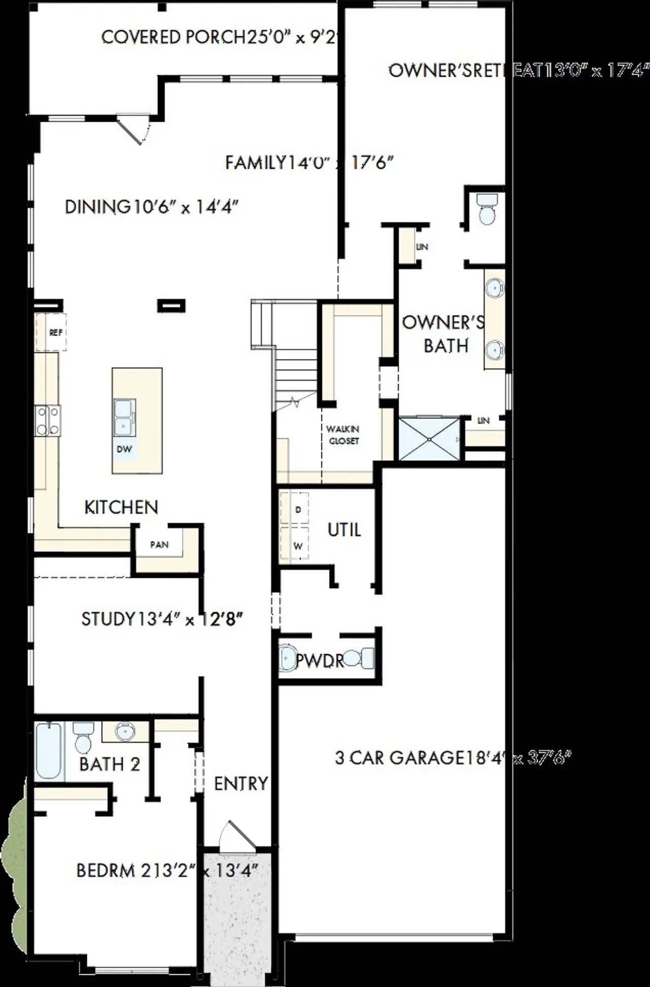 2D floor plan layout of this home in Treeline, Justin, TX (Image 2).