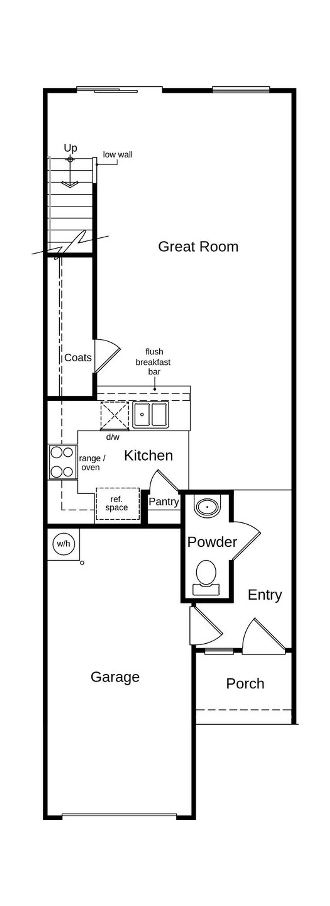 2D floor plan layout of this home in Brooks Mill I Townhomes, Durham, NC (Image 2).