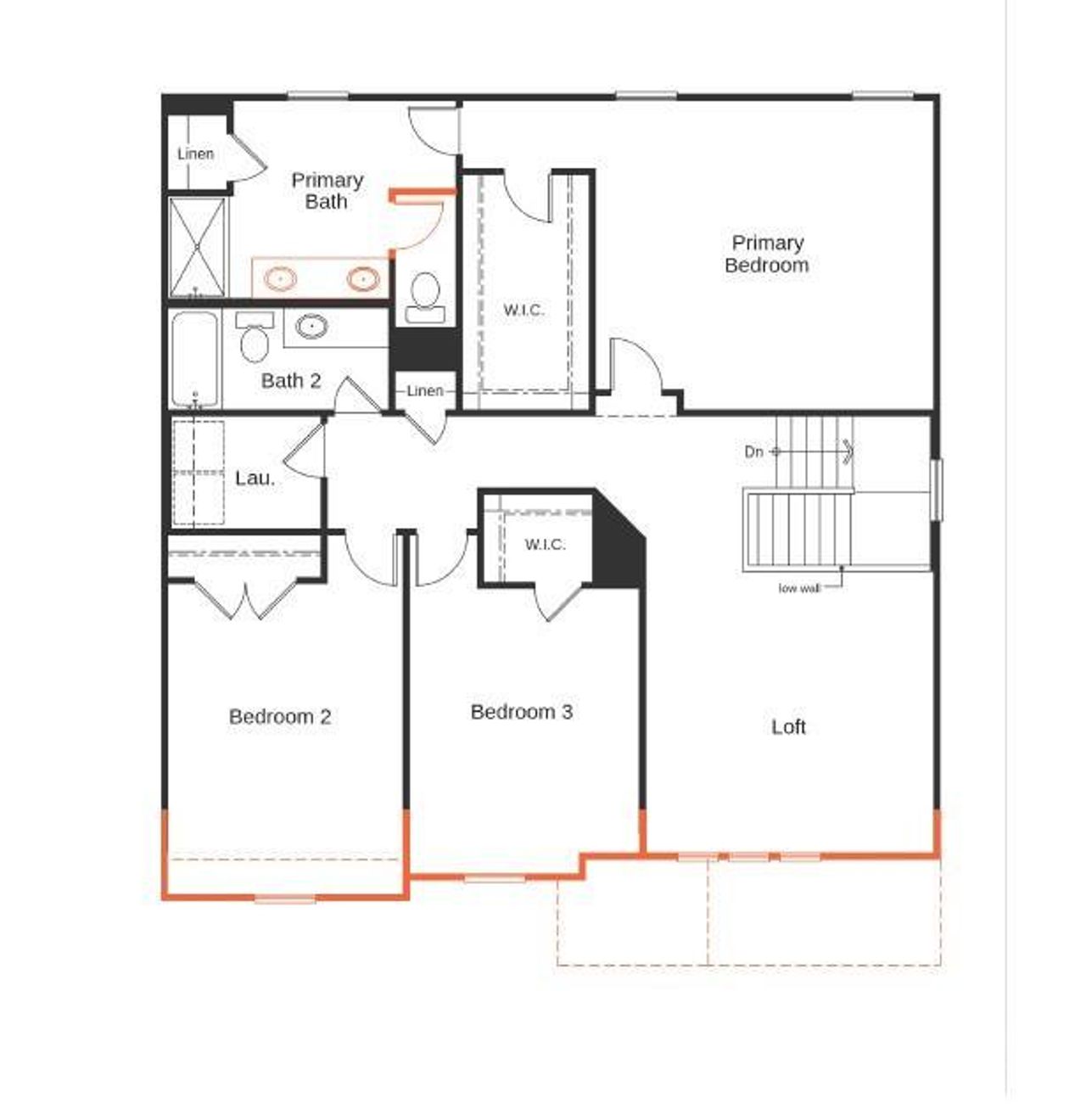 2D floor plan layout of this home in Sheffield, Indian Trail, NC (Image 2).
