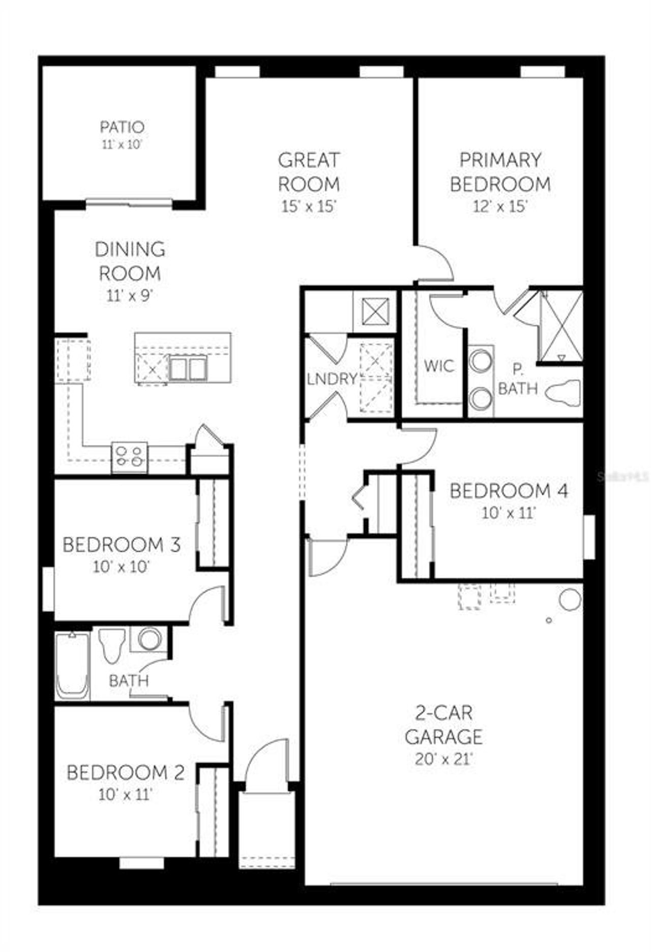 2D floor plan layout of this home in , Okahumpka, FL (Image 2).