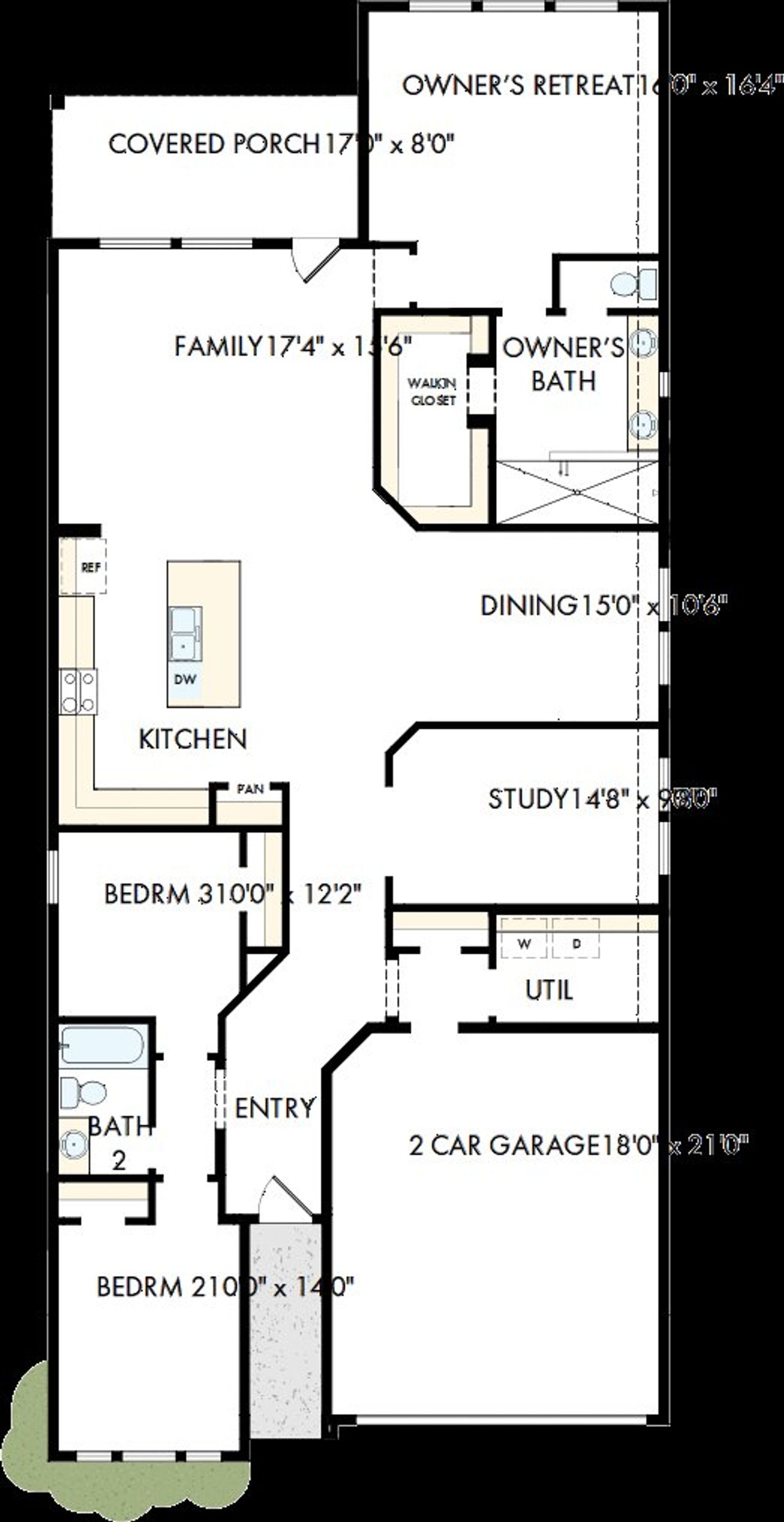 2D floor plan layout of this home in Briggs Ranch – Select Classic Series, San Antonio, TX (Image 2).