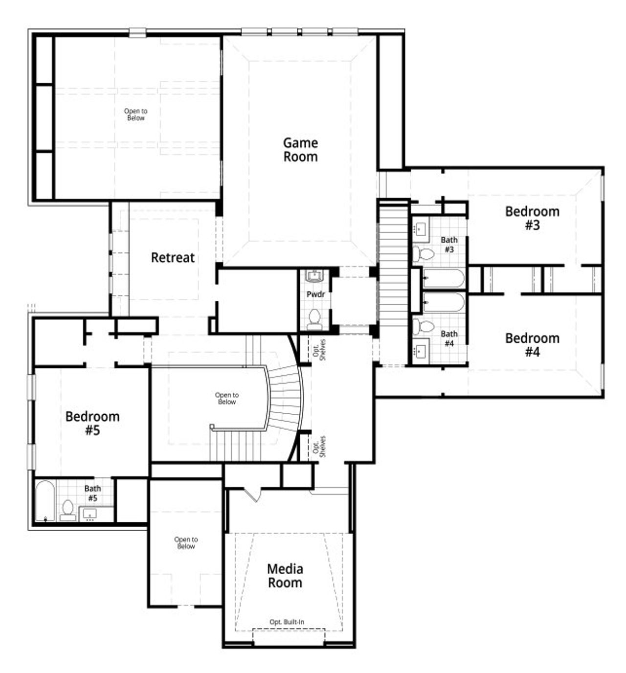 2D floor plan layout for the Varenna by Huntington Homes in Mustang Lakes - 100ft Lots, Celina, TX (Image 2). 2D floor plan layout for the Varenna by Huntington Homes in Mustang Lakes - 100ft Lots, Celina, TX (Image 2).