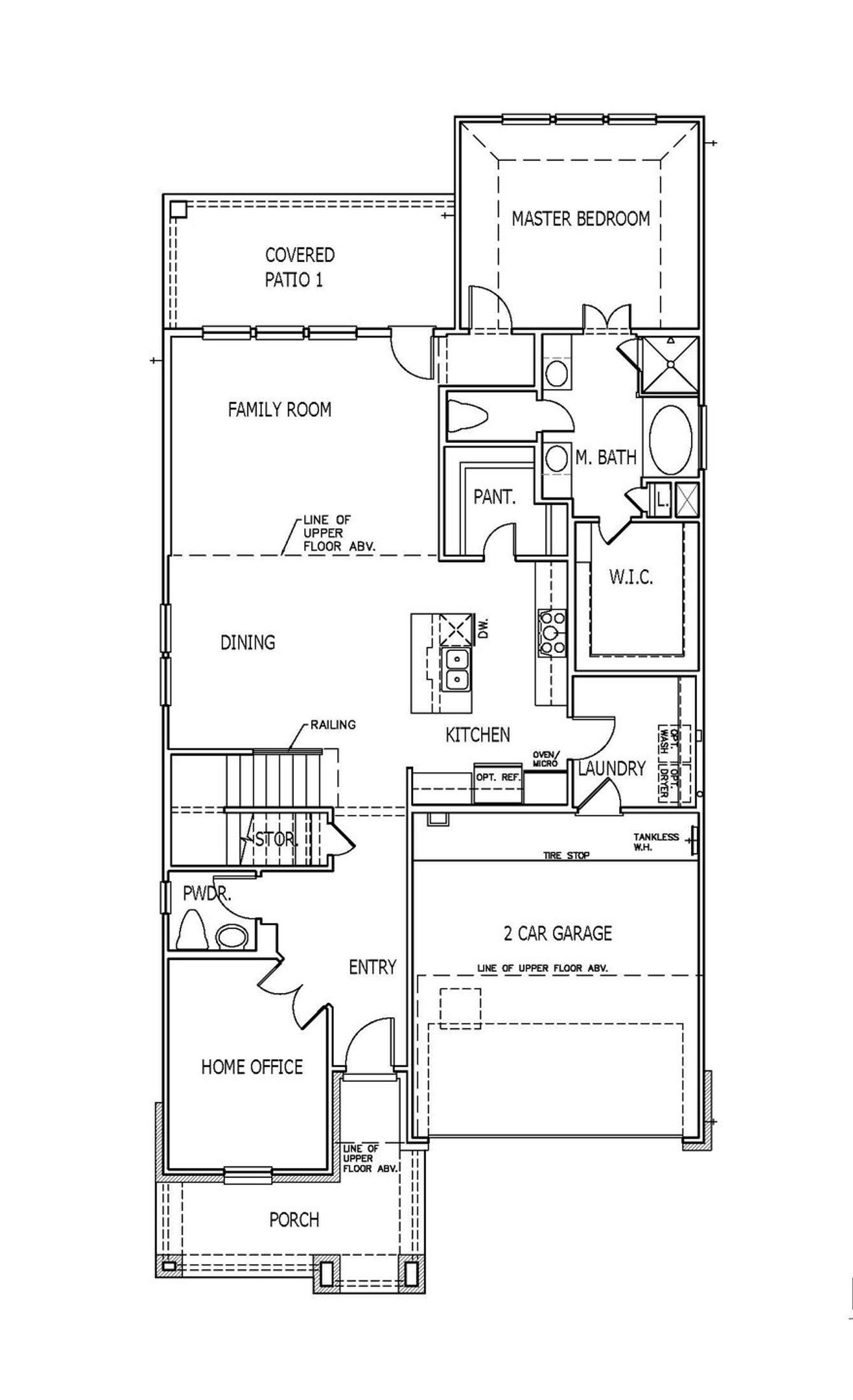 2D floor plan layout of this home in East View Farms, Georgetown, TX (Image 2).