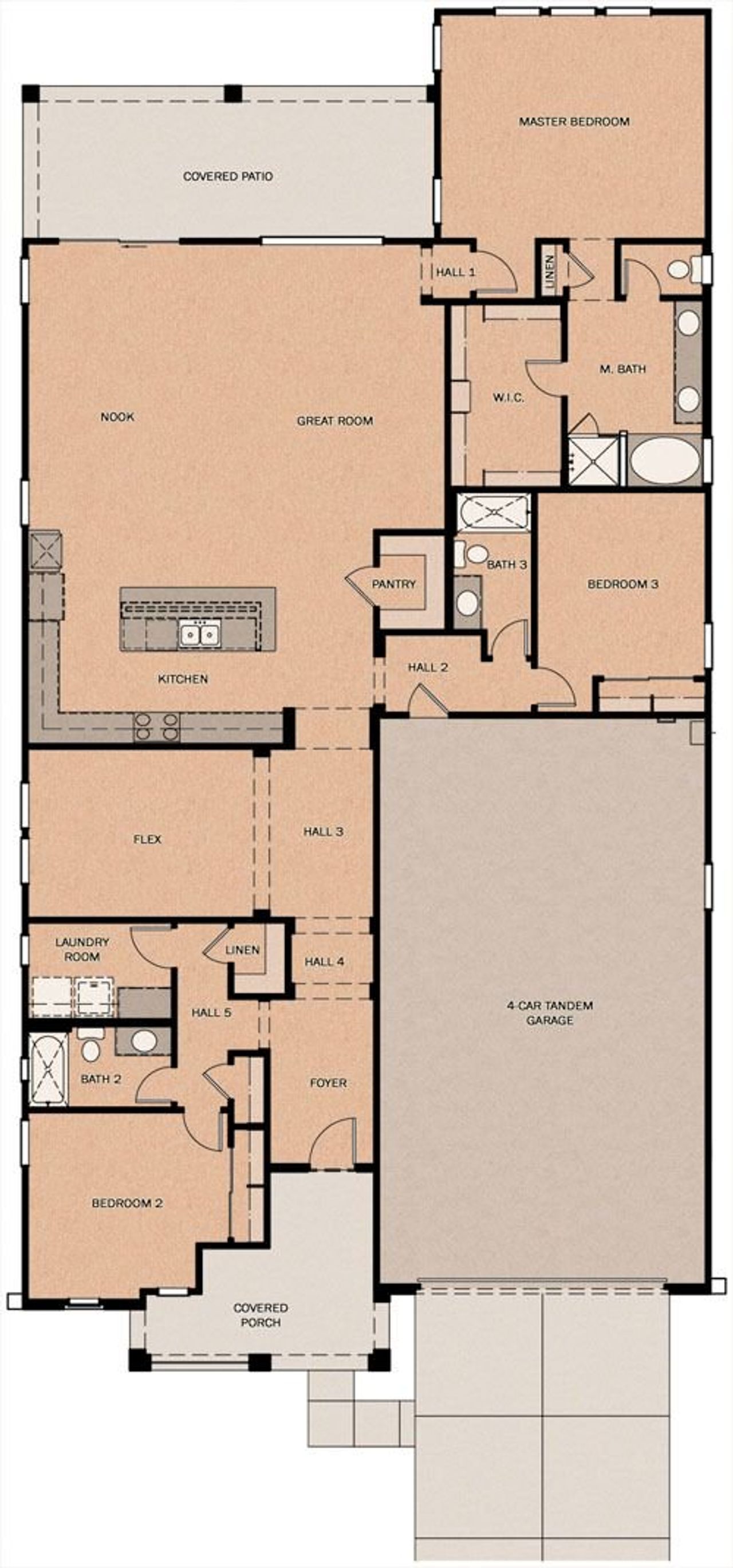 2D floor plan layout of this home in North Shore at Enclave, Litchfield Park, AZ (Image 2).