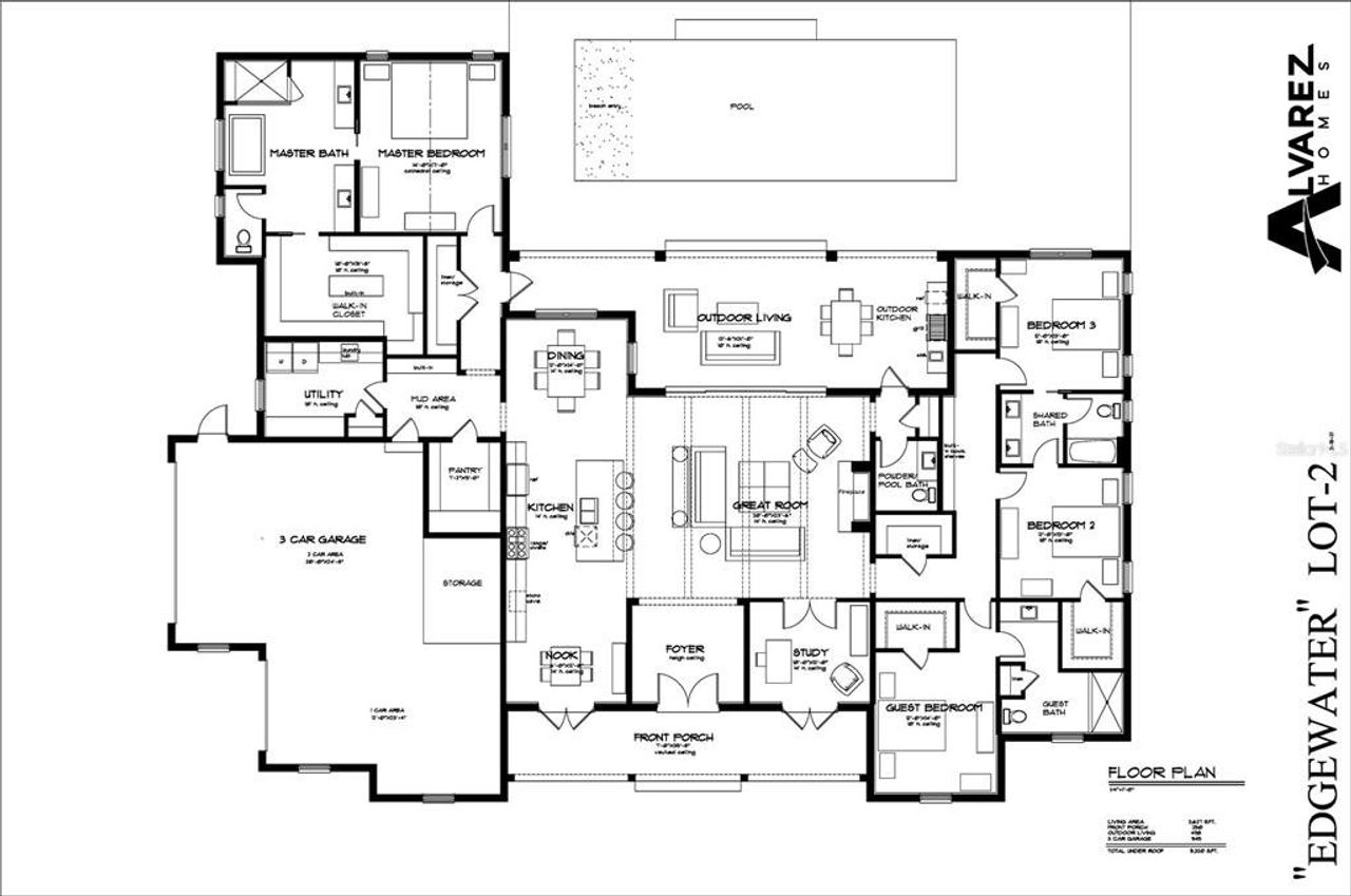 2D floor plan layout of this home in , Tampa, FL (Image 2).