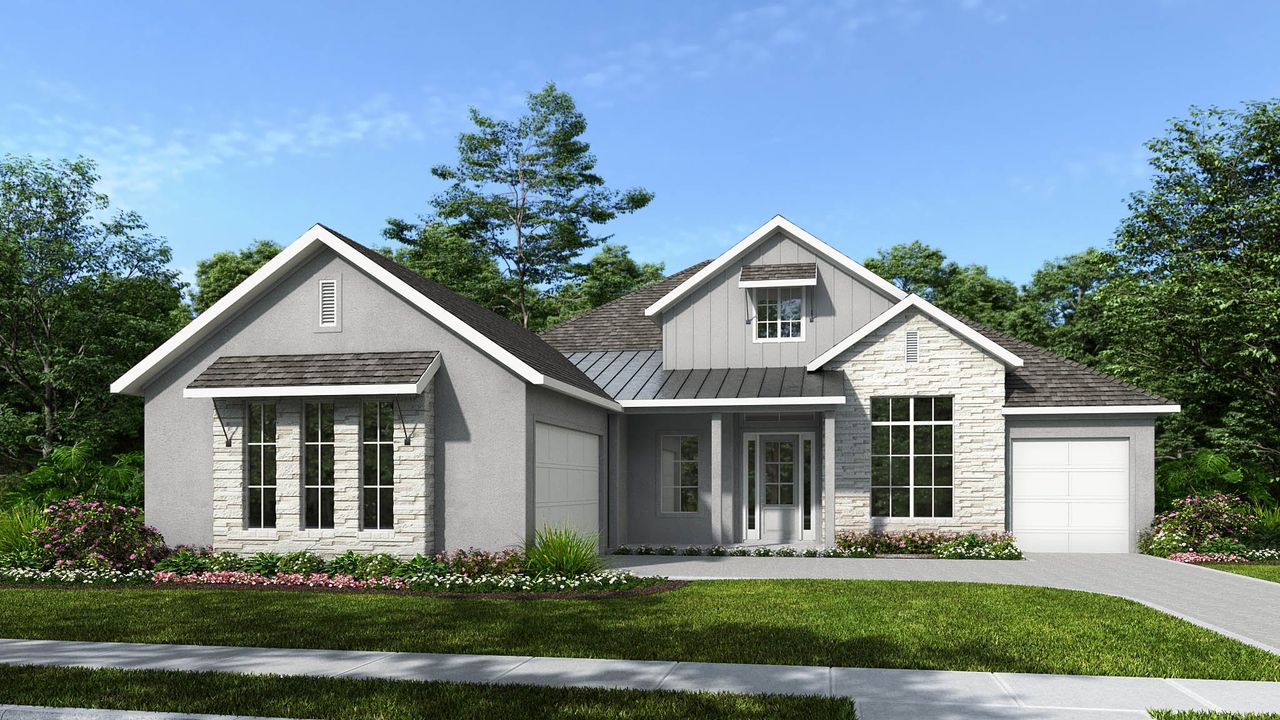 Representative exterior photo of a completed home built from the 3155F by Perry Homes in Southern Hills, Brooksville, FL (Image 2).