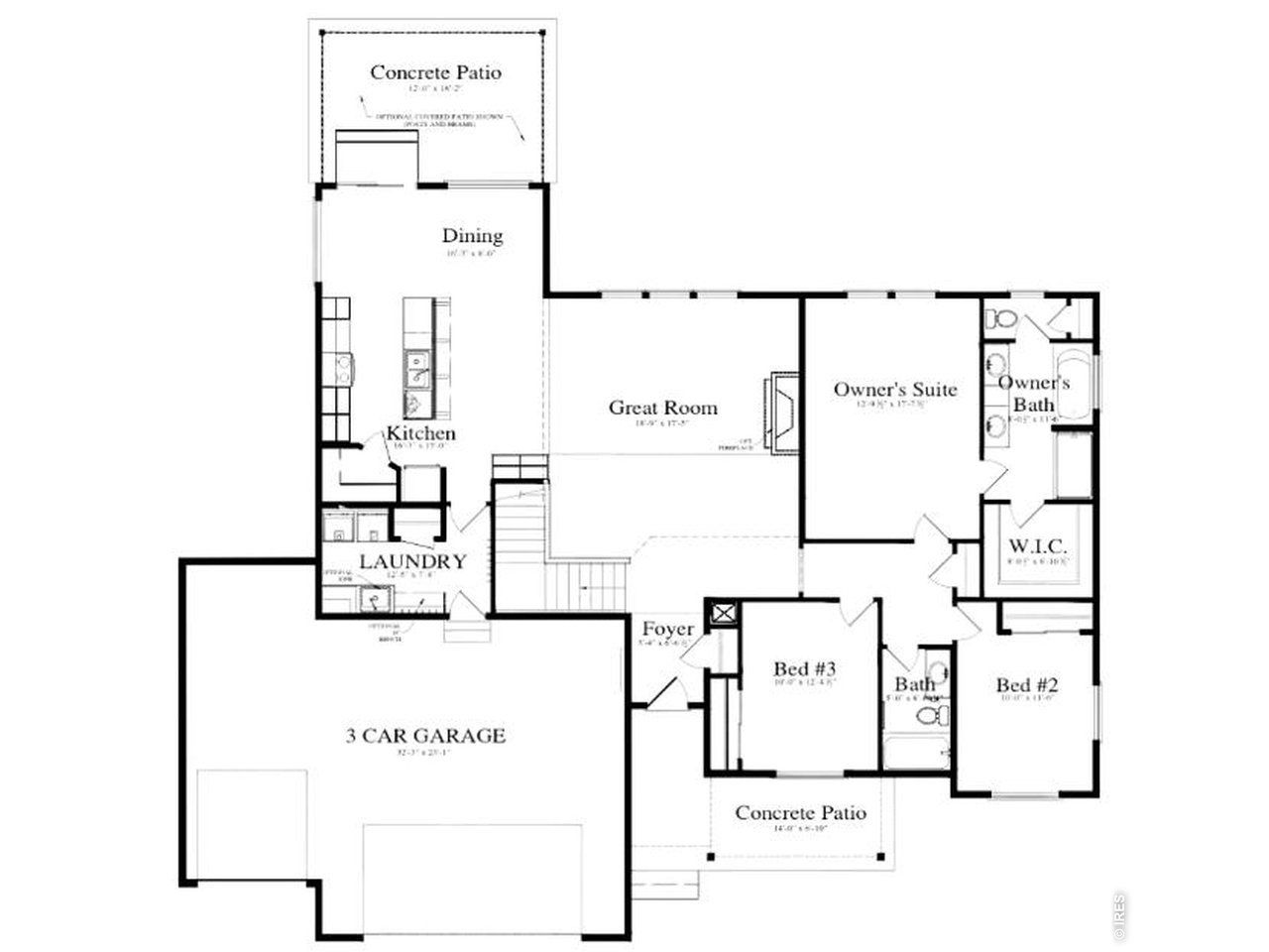 2D floor plan layout of this home in Hudson Hills, Hudson, CO (Image 2).