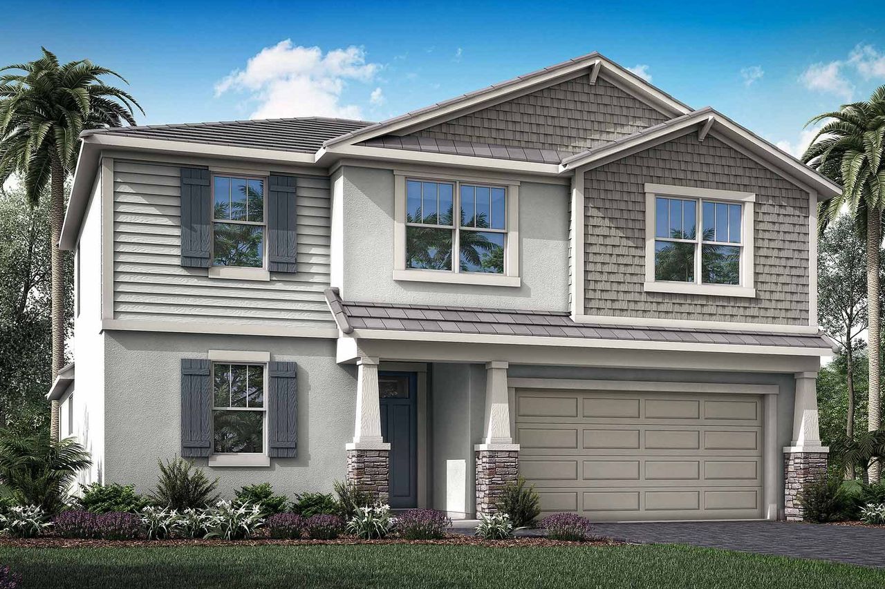 Representative exterior photo of a completed home built from the Teton by Mattamy Homes in Wellen Park, Venice, FL (Image 2).