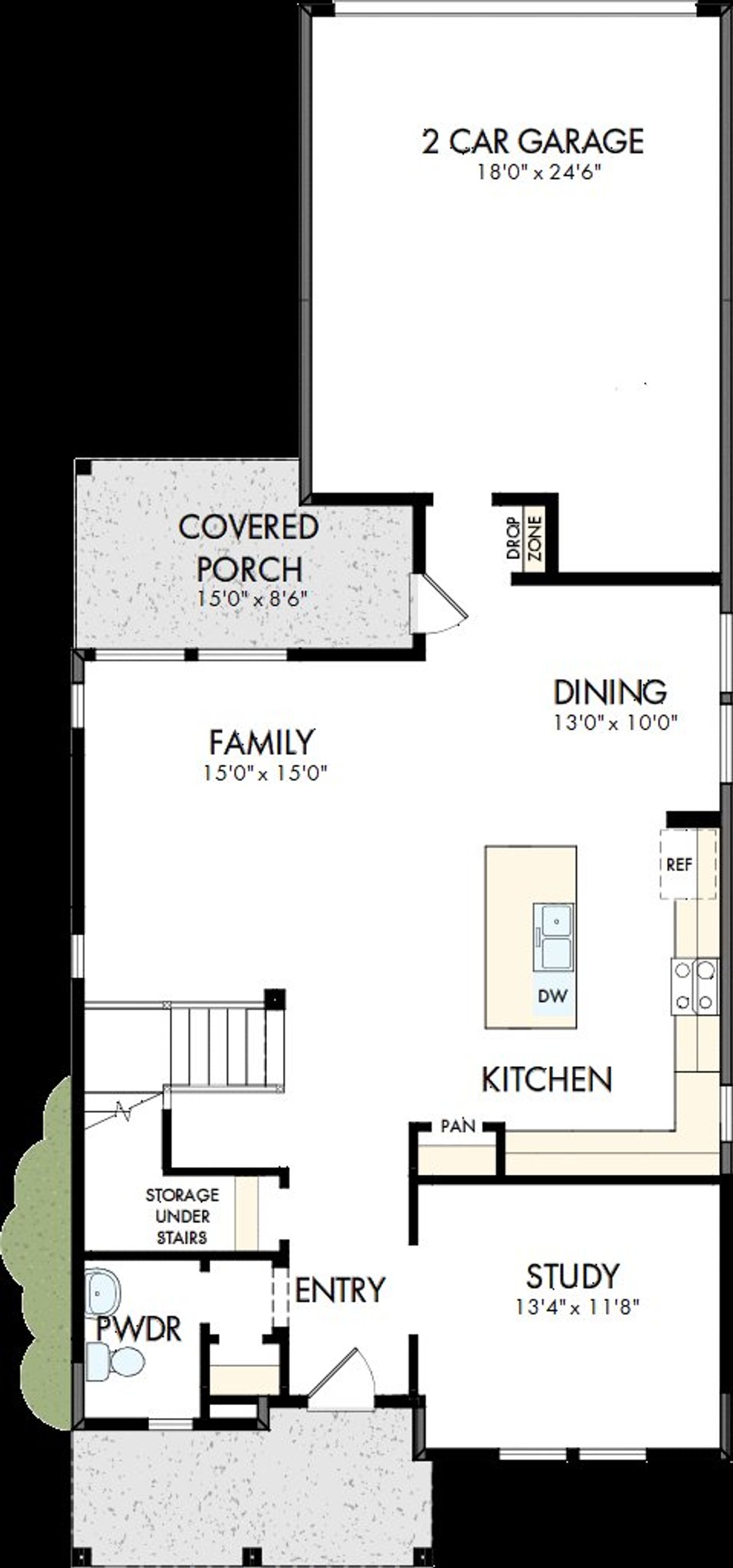2D floor plan layout of this home in Pomona - Grove Row Collection, Manvel, TX (Image 2).