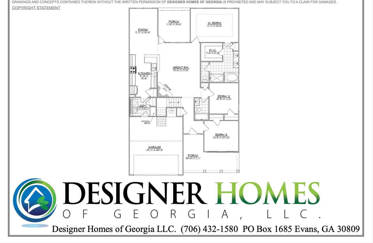 2D floor plan layout for the Jamaican by Designer Homes of Georgia in Austin Heights, North Augusta, SC (Image 2). 2D floor plan layout for the Jamaican by Designer Homes of Georgia in Austin Heights, North Augusta, SC (Image 2).