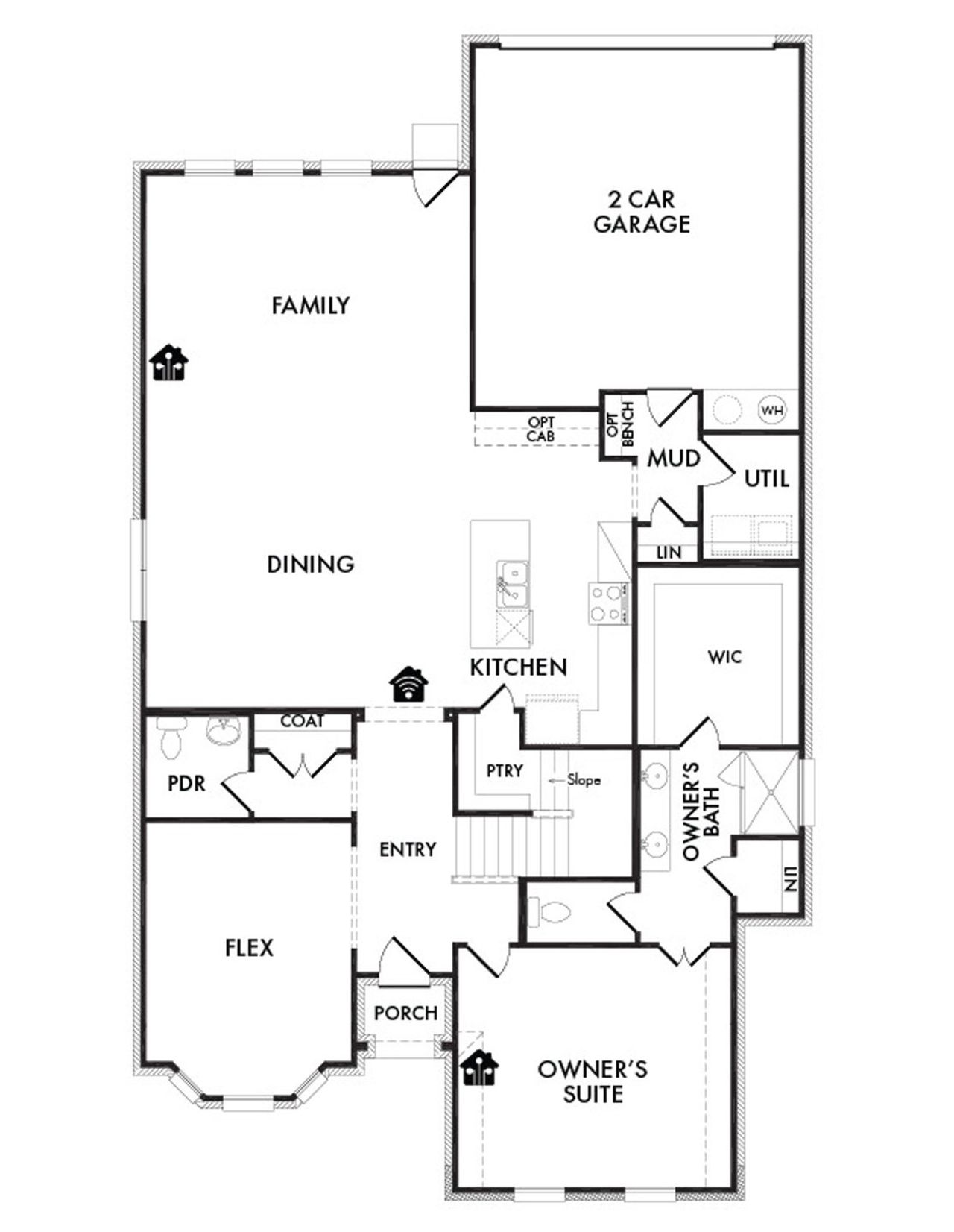 2D floor plan layout of this home in Redden Farms, Midlothian, TX (Image 2).
