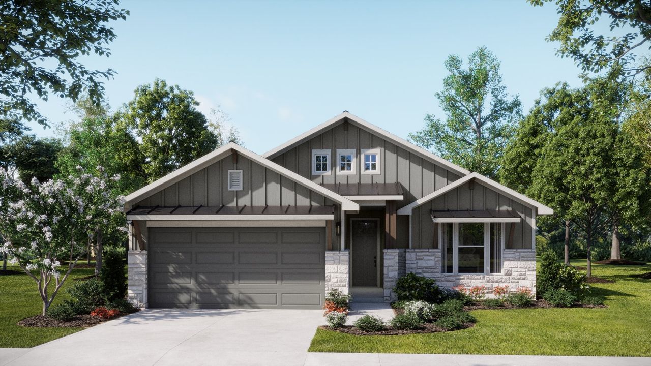 Representative exterior photo of a completed home built from the Lampasas by Flintrock Builder in Mesa Ridge, Temple, TX (Image 2).