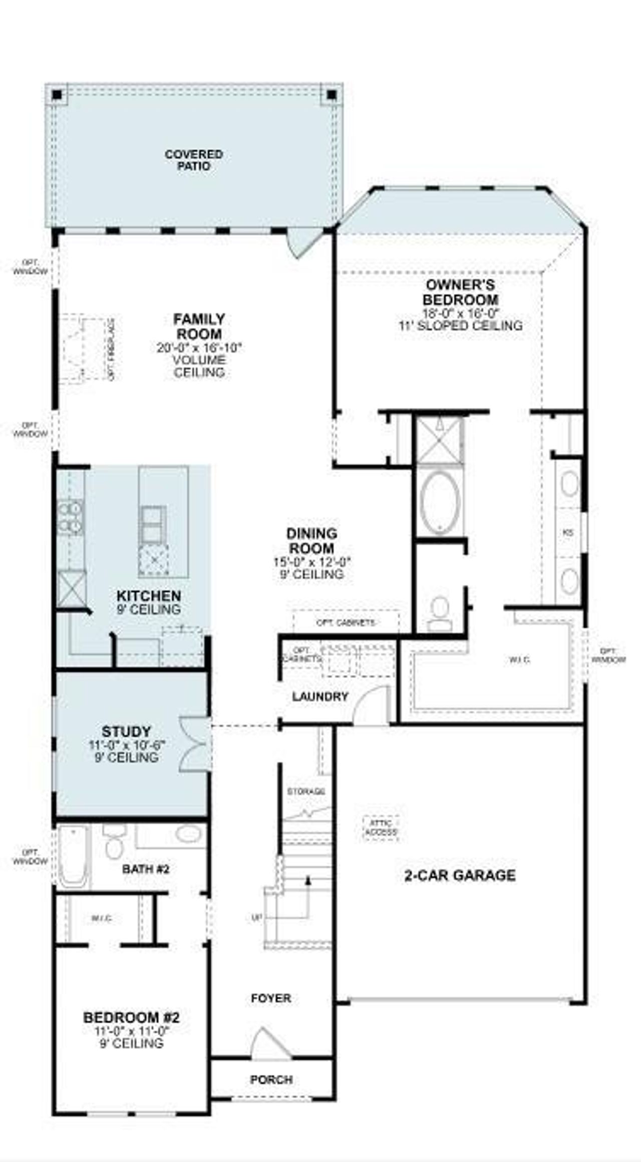 2D floor plan layout of this home in LaPrelle, Fort Worth, TX (Image 2).