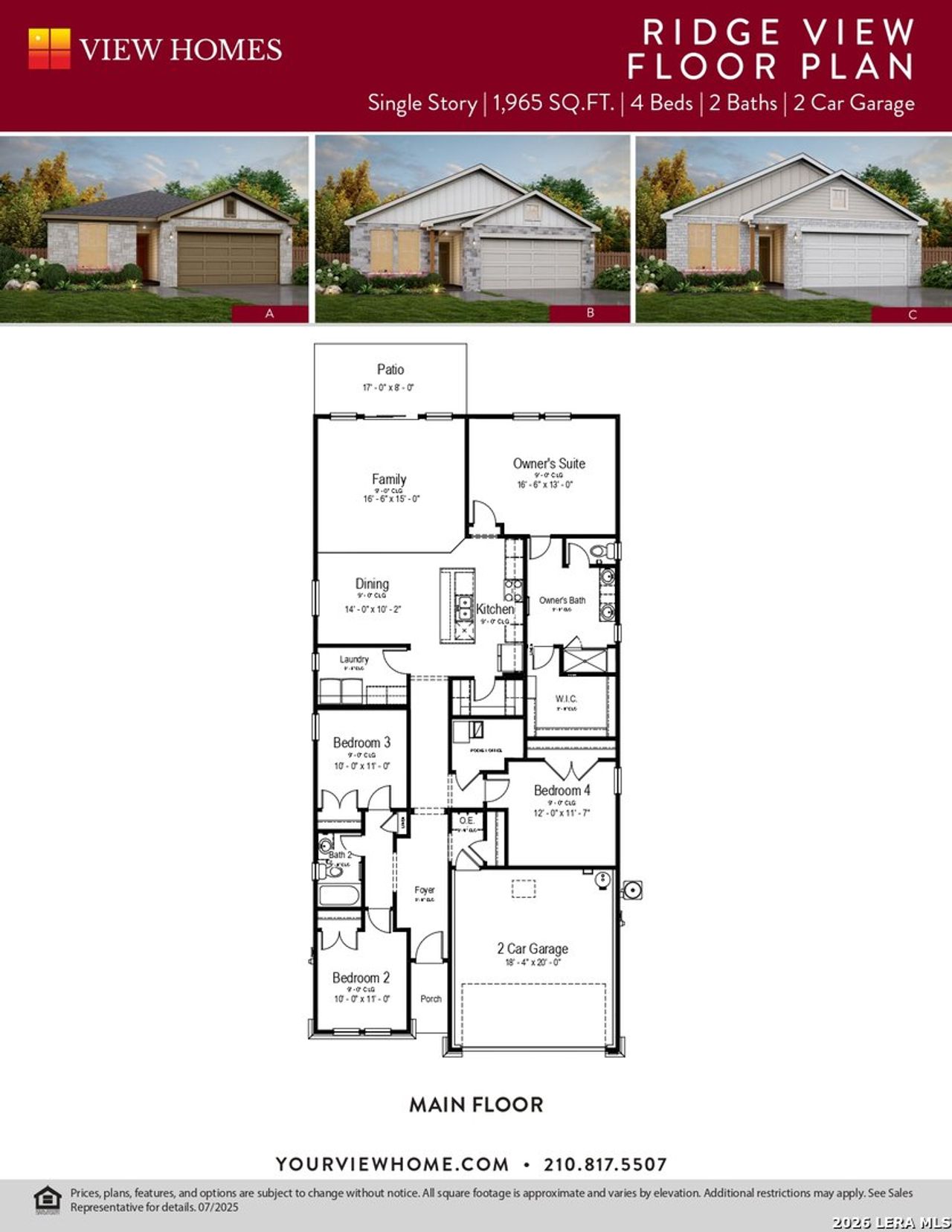 2D floor plan layout of this home in , San Antonio, TX (Image 2).