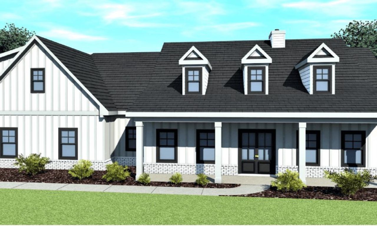 Representative exterior photo of a completed home built from the The Georgian Linton Estates by JR Homes in Linton Estates, Newnan, GA (Image 2).