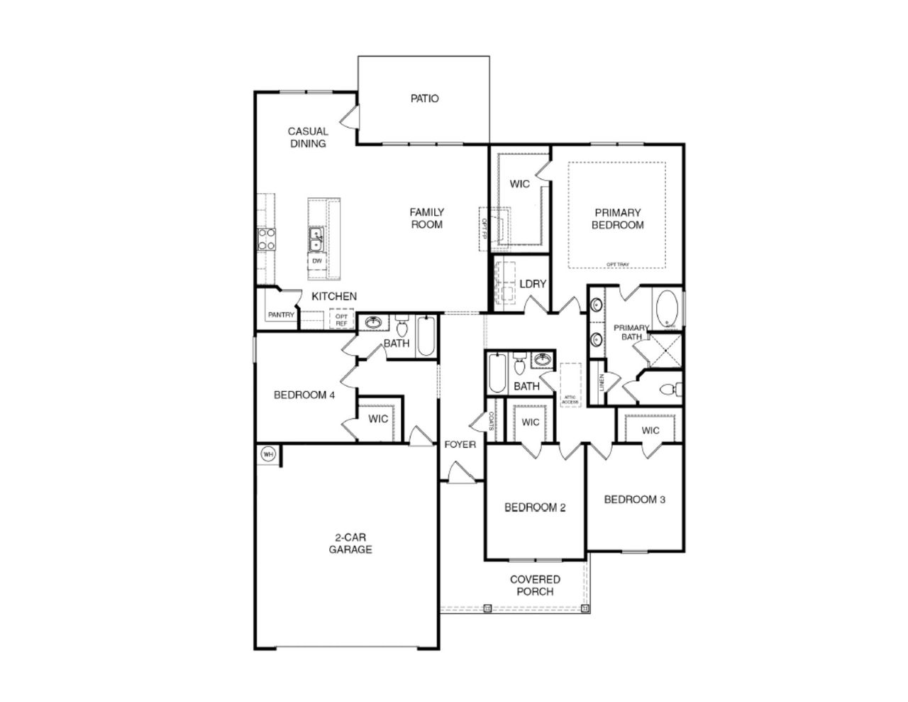 2D floor plan layout of this home in Harmony Farms, Eatonton, GA (Image 2).