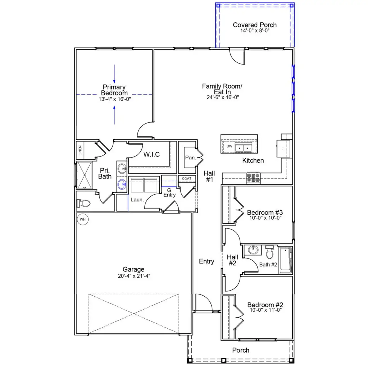 2D floor plan layout of this home in Allston Park, Calabash, NC (Image 2).