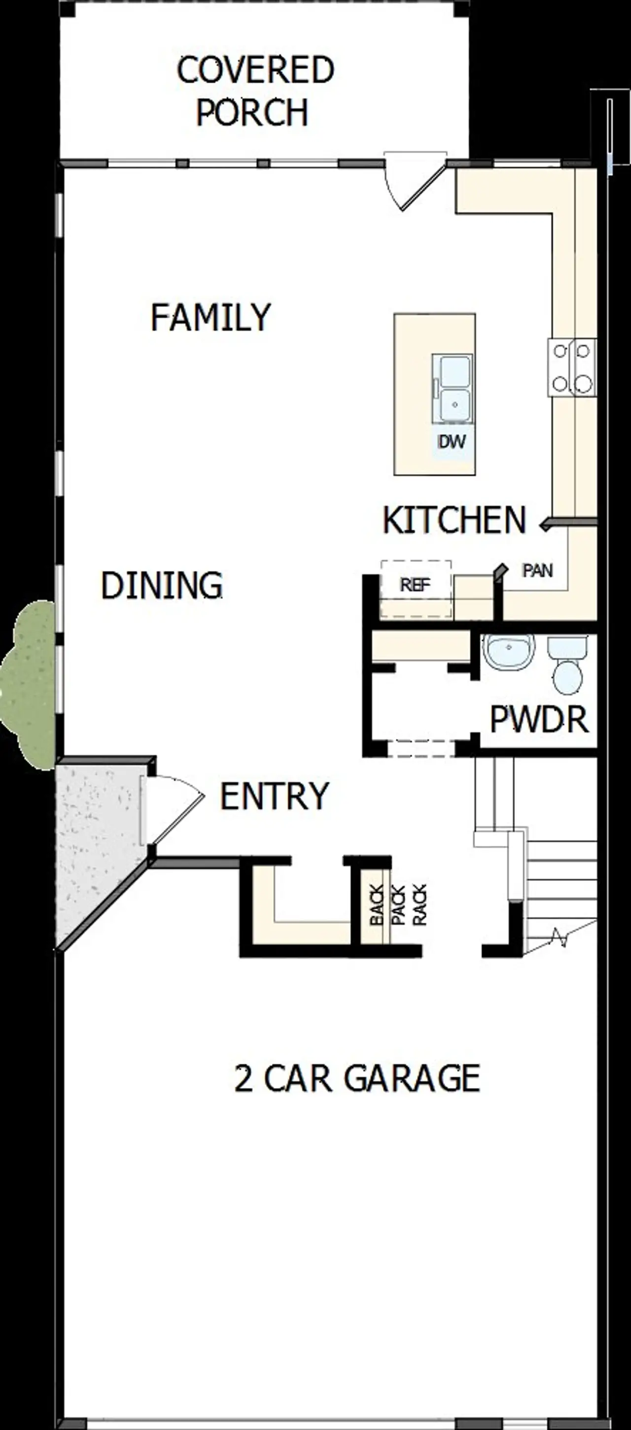 2D floor plan layout of this home in Westview Towns, Waxhaw, NC (Image 2).