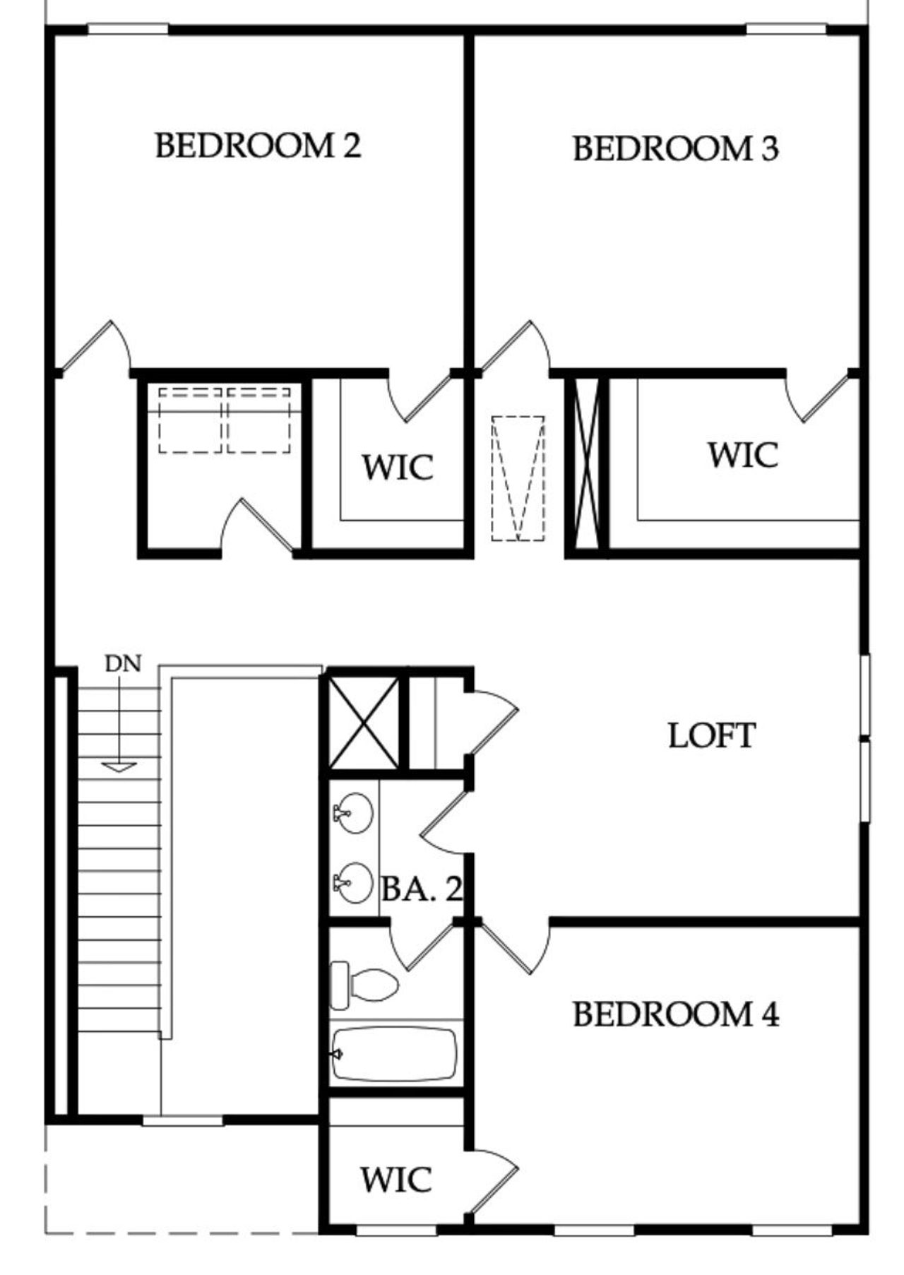 2D floor plan layout for the Braydon by Paran Homes in High Shoals, Dallas, GA (Image 2).