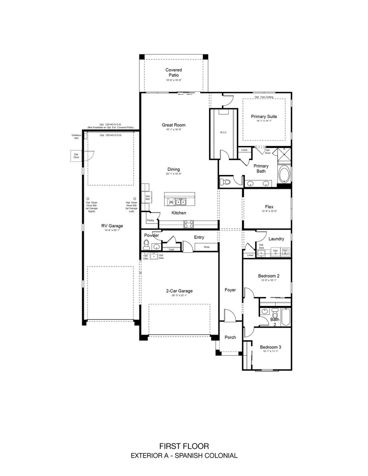 2D floor plan layout of this home in Alamar, Avondale, AZ (Image 2).
