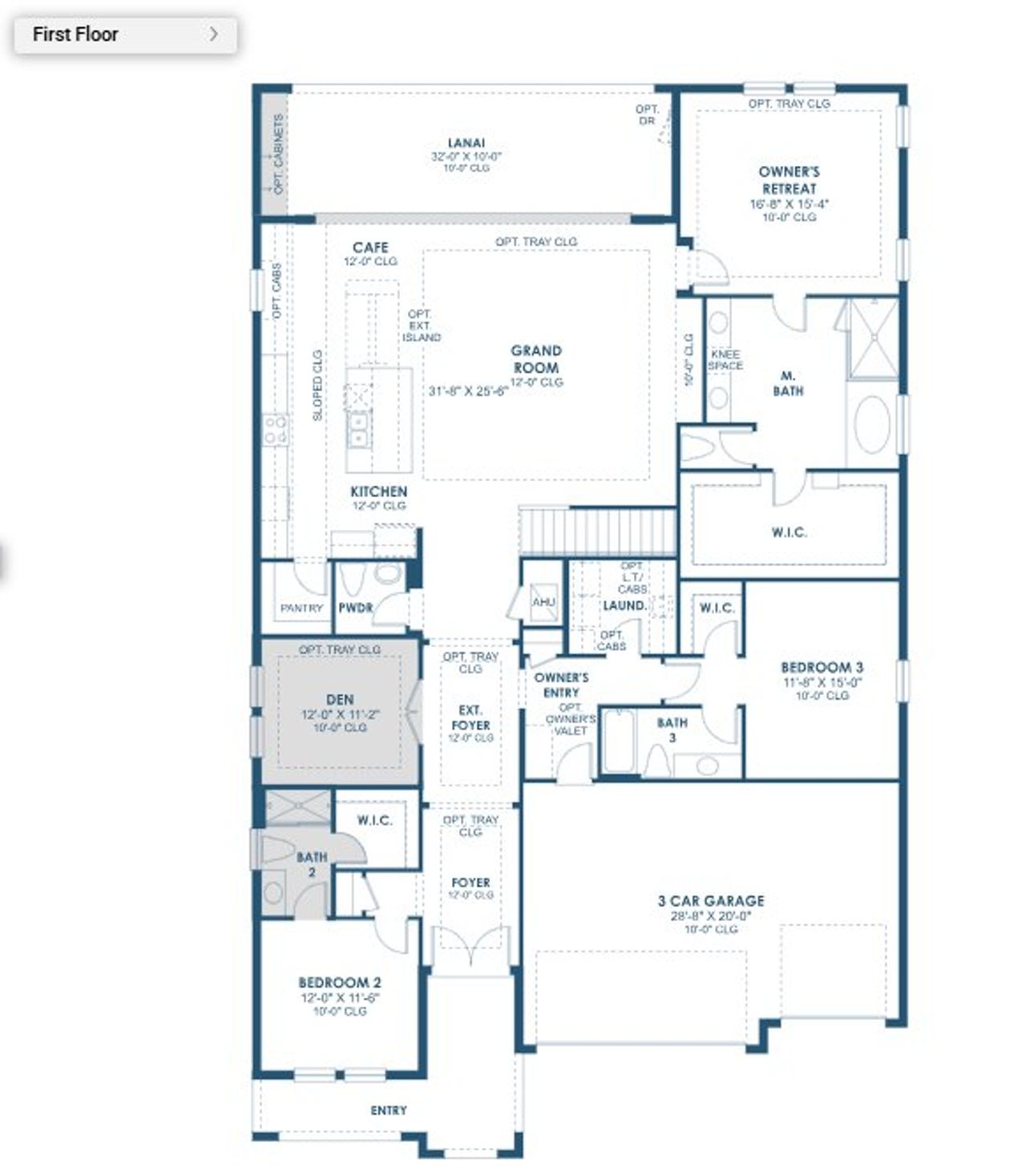 2D floor plan layout of this home in Two Rivers, Zephyrhills, FL (Image 2).