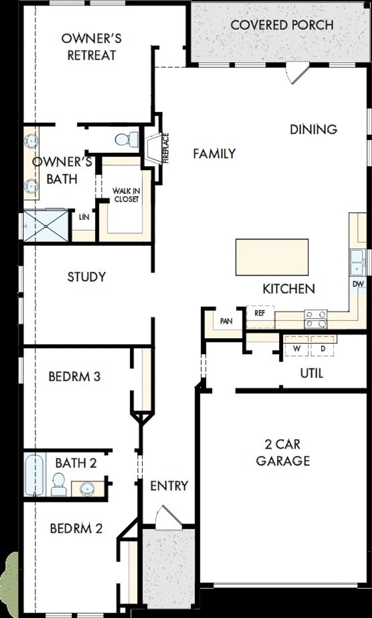 2D floor plan layout of this home in Legacy - Retreat Collection, League City, TX (Image 2).