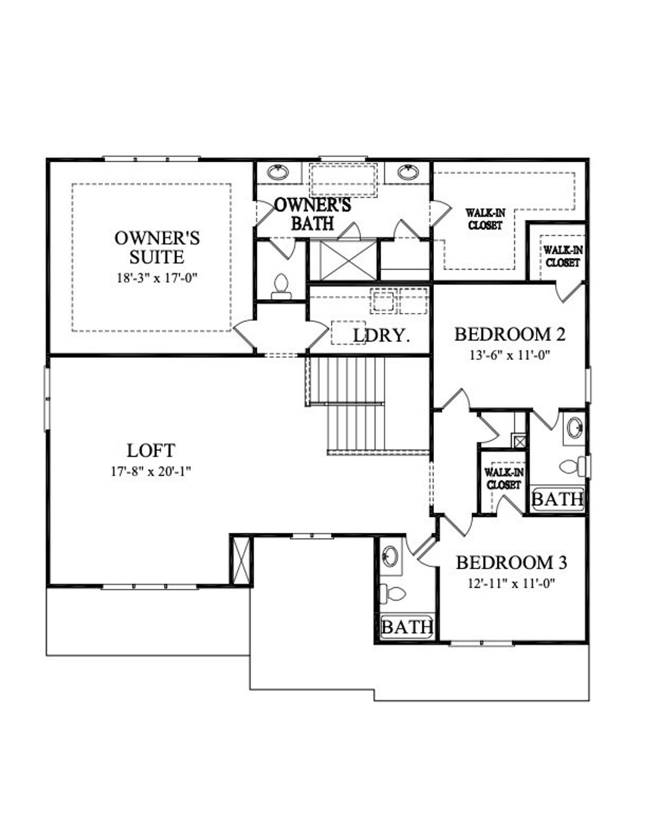 2D floor plan layout for the Longwood by Peachtree Residential in Arden on Lanier, Cumming, GA (Image 2).