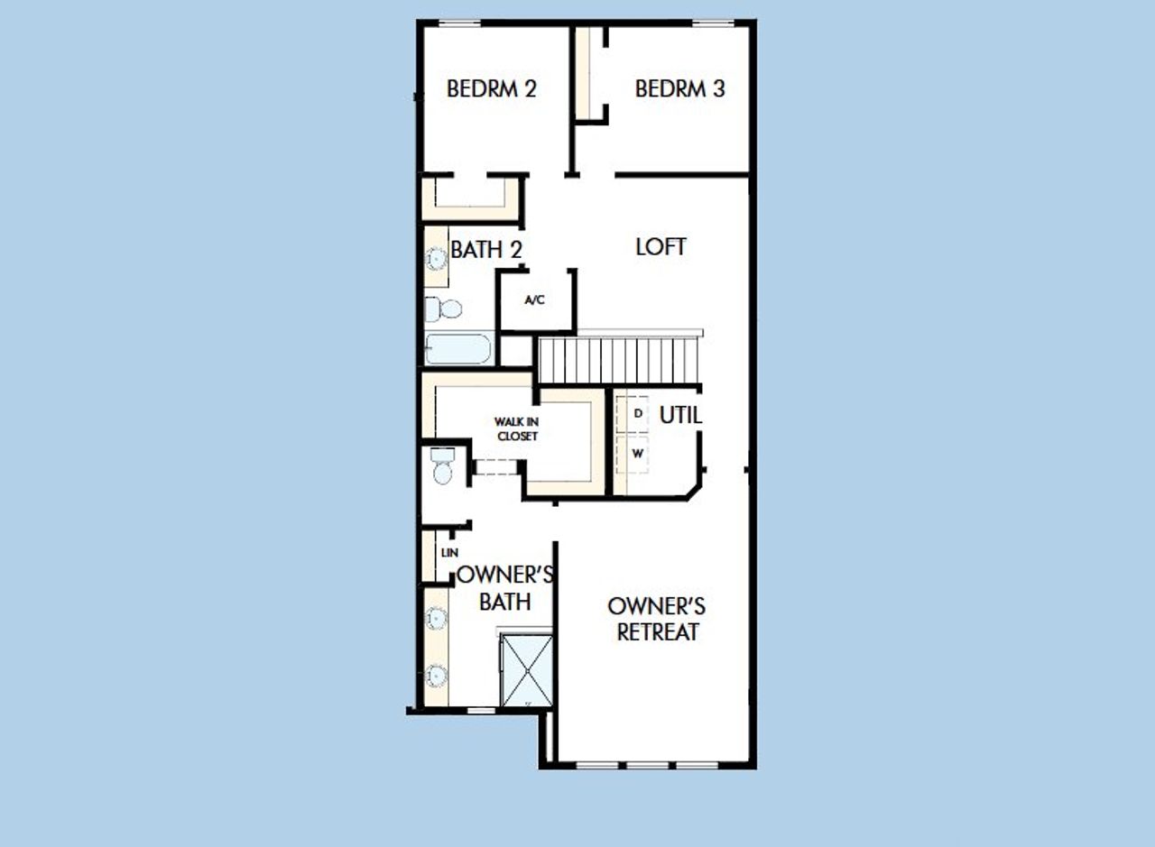 2D floor plan layout of this home in Westerly Park at Wildlight - Courtyard Collection, Yulee, FL (Image 2).