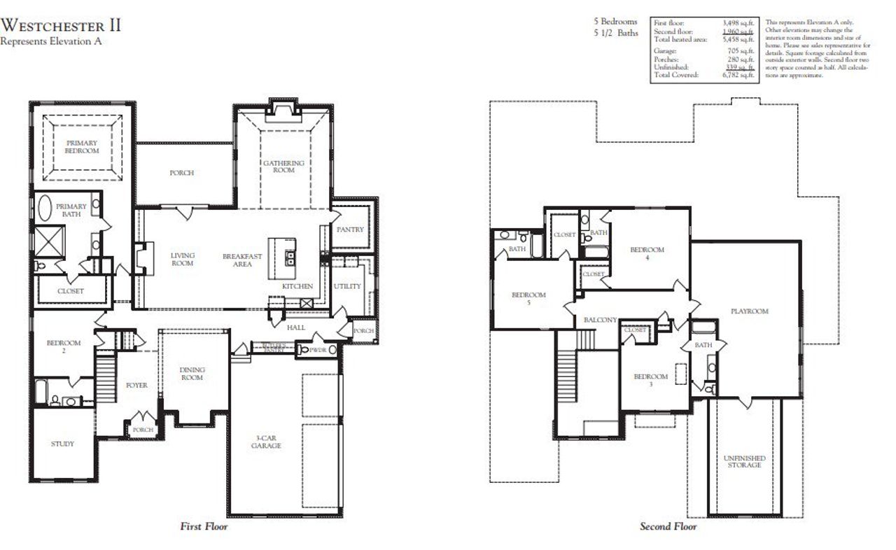 2D floor plan layout for the Westchester II by Turnberry Homes in Calistoga, Brentwood, TN (Image 2).