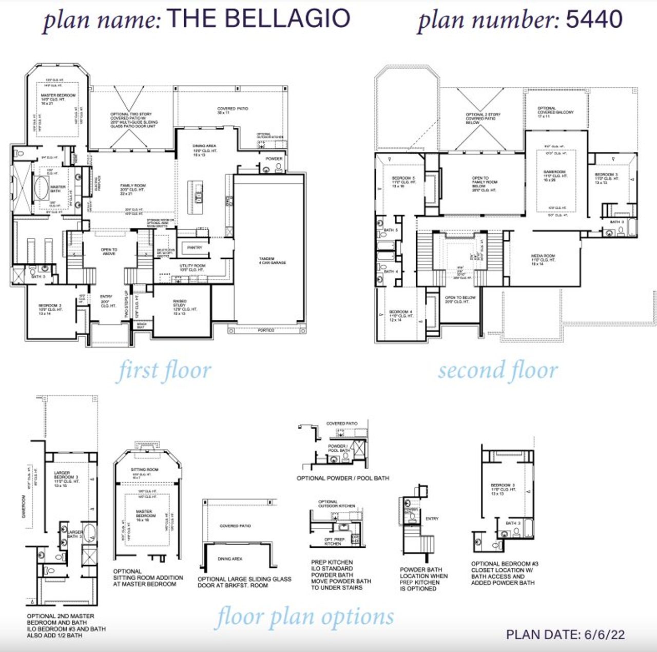 2D floor plan layout for the Bellagio 5440 by J. Patrick Homes in Sienna 90' Lots, Missouri City, TX (Image 2). 2D floor plan layout for the Bellagio 5440 by J. Patrick Homes in Sienna 90' Lots, Missouri City, TX (Image 2).