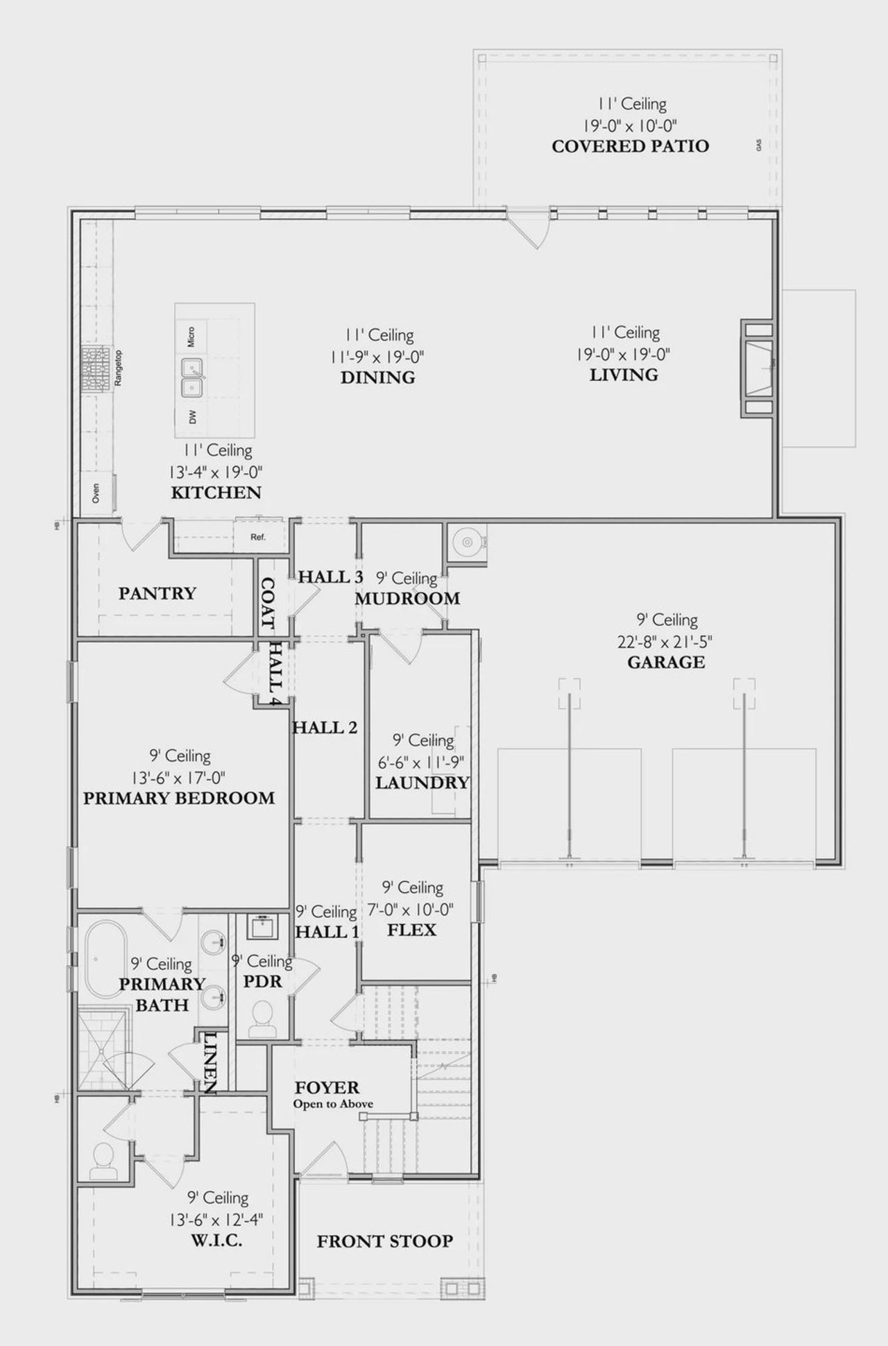 2D floor plan layout for the The Mabel 1B by Signature Homes in Poplar Farms, Franklin, TN (Image 2).