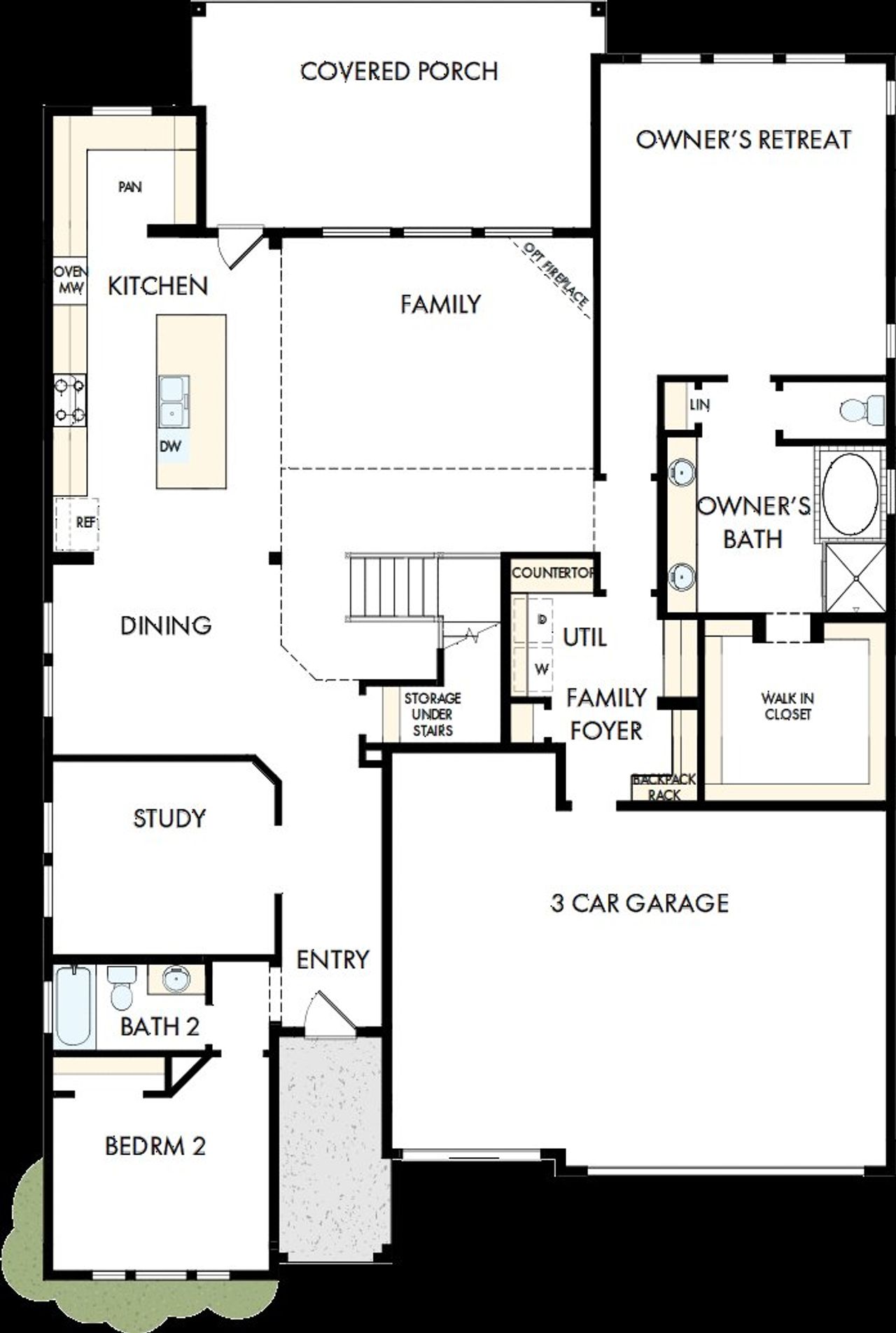 2D floor plan layout of this home in The Ridge at Northlake, Northlake, TX (Image 2).