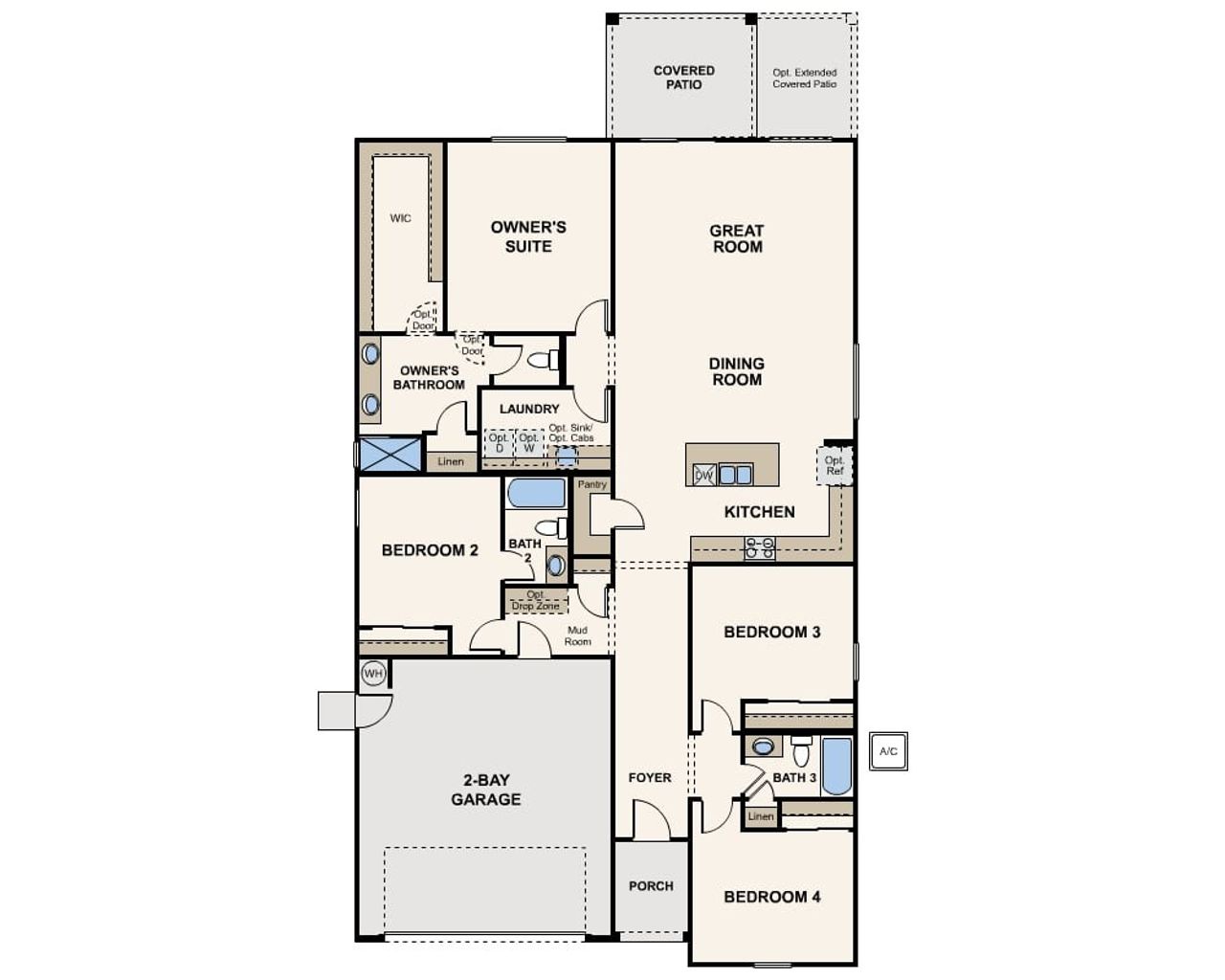 2D floor plan layout of this home in El Cidro, Goodyear, AZ (Image 2).