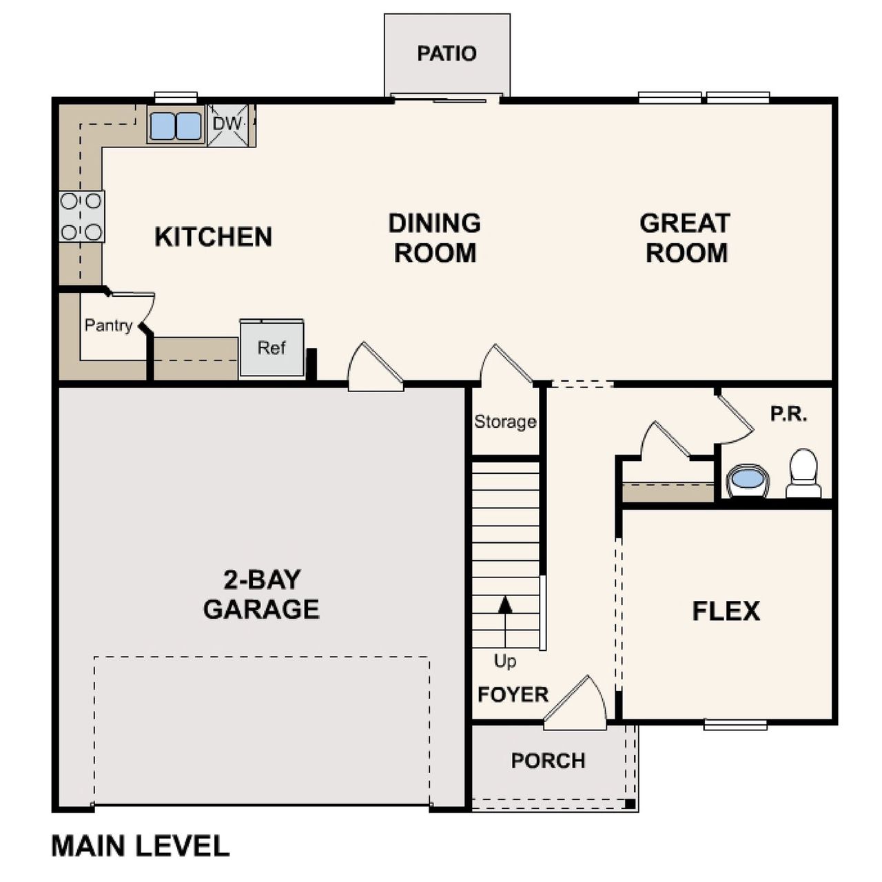 2D floor plan layout of this home in Ferguson Creek Village, Liberty, NC (Image 2).
