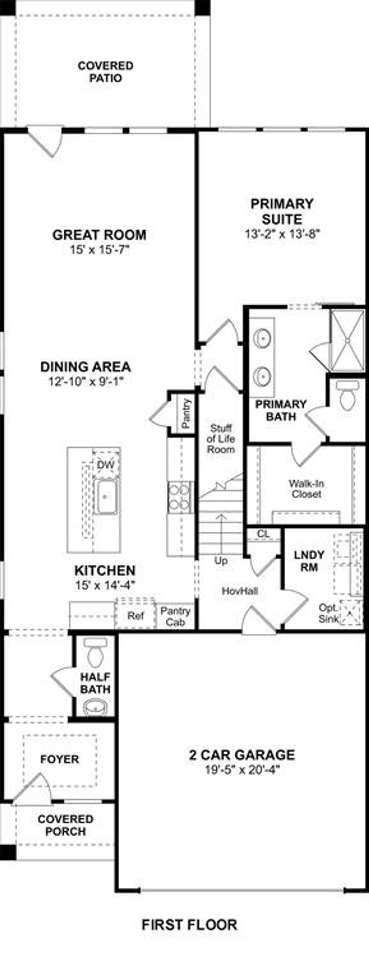 2D floor plan layout of this home in Heritage Ranch, Sherman, TX (Image 2).