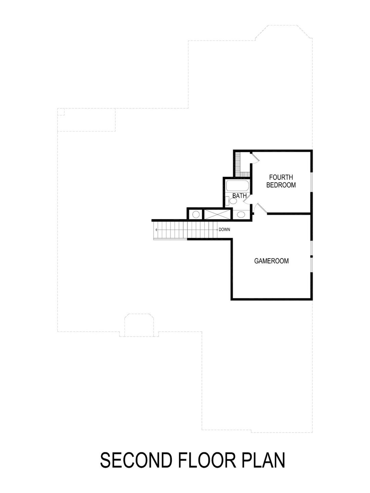 2D floor plan layout for the Hilton FSW by First Texas Homes in Hidden Lakes Estates, DeSoto, TX (Image 2).