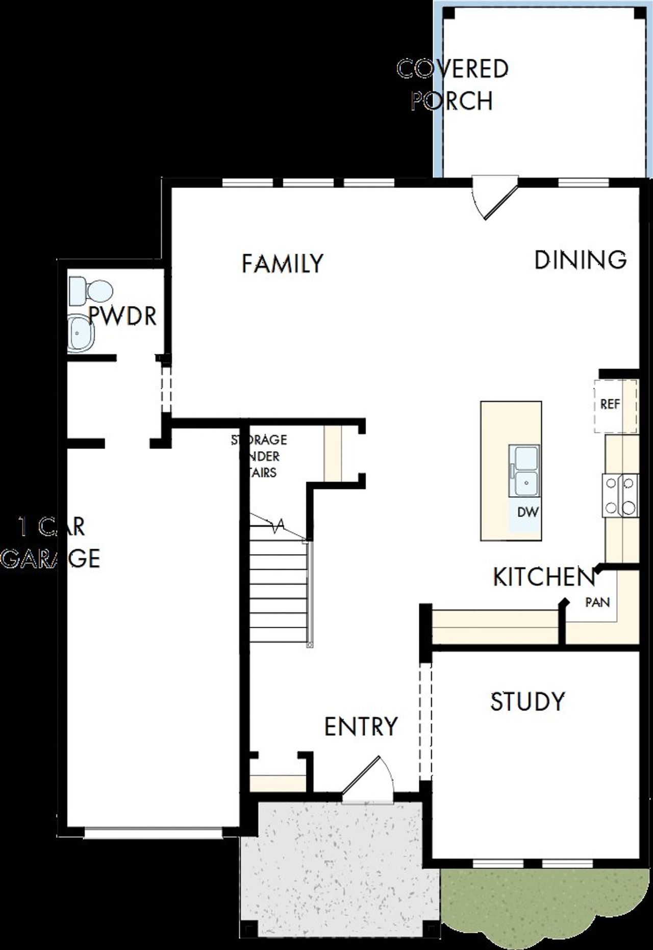2D floor plan layout of this home in Serenity - The Cottage Collection, Fuquay Varina, NC (Image 2). 2D floor plan layout of this home in Serenity - The Cottage Collection, Fuquay Varina, NC (Image 2).