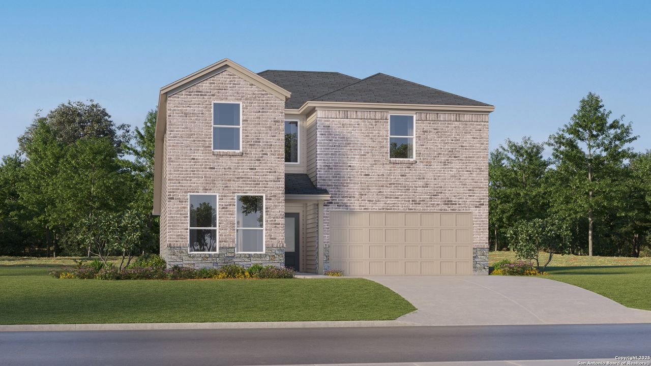 Front exterior of a new home in , New Braunfels, TX, highlighting curb appeal (Image 2).