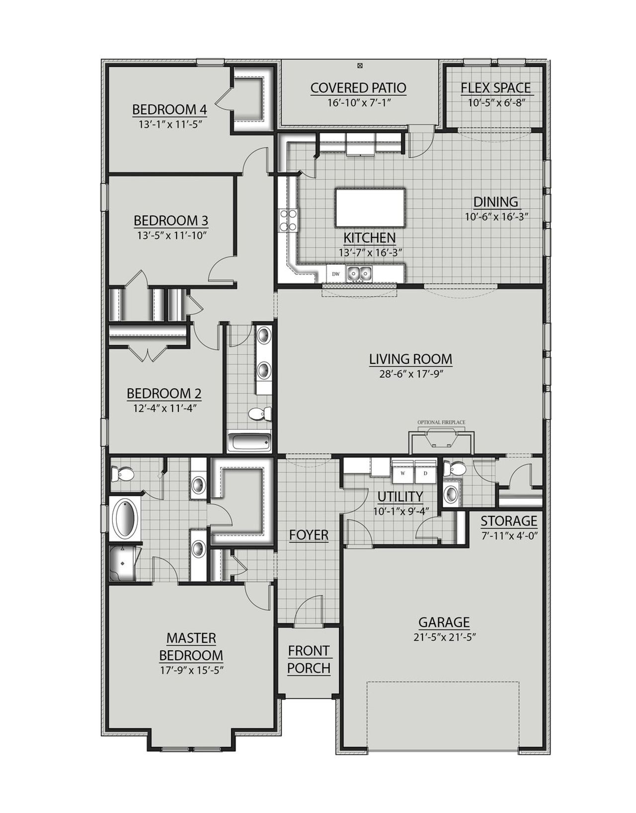 2D floor plan layout for the Sapphire IV S by DSLD Homes in Longleaf, Lumberton, TX (Image 2). 2D floor plan layout for the Sapphire IV S by DSLD Homes in Longleaf, Lumberton, TX (Image 2).